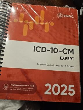 A.A.P.C. ICD-10-CM Expert 2025 Spiral-Bound Red Cover NEW